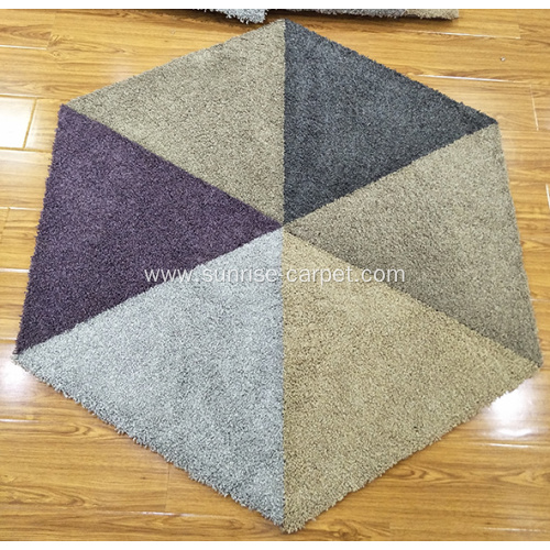 Shaggy rug carpet tile with TPE backing